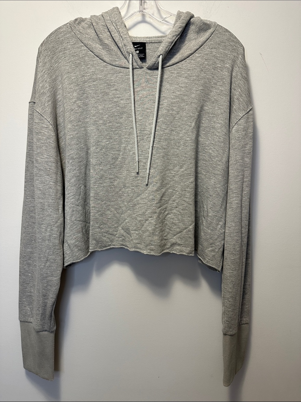 Nike Light Gray Cropped Hoodie Sweatshirt